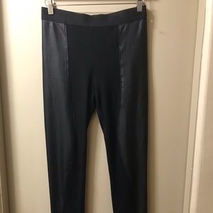 BCBGMaxazria pleather trim leggings